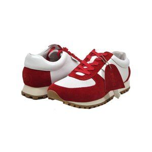 British Walkers Surrey Men's Red and White Suede Sneakers